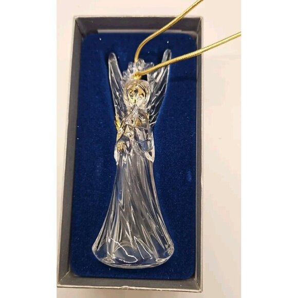 Mikasa Crystal Christmas Angel with Horn in Box Germany Christmas Ornament - Picture 2 of 7